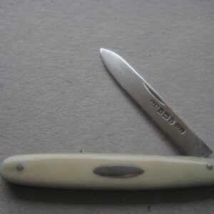 Rare Bone Hafted Army and Navy Hallmarked Silver Bladed Folding Fruit Knife SK170