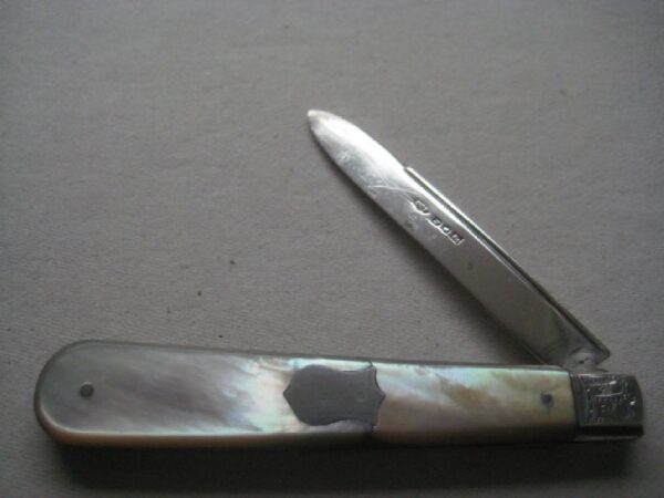 Rare London Hallmarked Edwardian Silver Bladed Folding Fruit Knife SK220