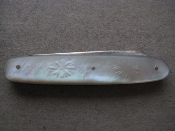 Victorian Mother of Pearl Hafted Silver Bladed Folding Fruit Knife, Sheffield 1894 SK196 - Image 7