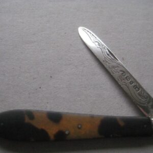 Rare Victorian Tortoiseshell Hafted Silver Bladed Folding Fruit Knife SK382