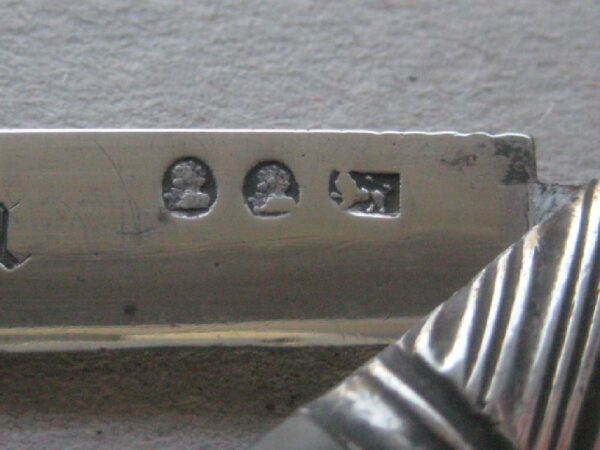 Rare George III Double Duty Mother of Pearl Hafted Silver Bladed Folding Fruit Knife SK50 - Image 5