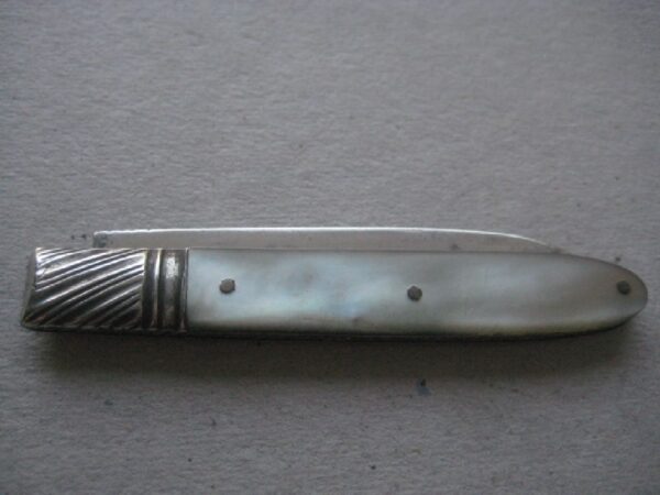 Rare George III Double Duty Mother of Pearl Hafted Silver Bladed Folding Fruit Knife SK50 - Image 9