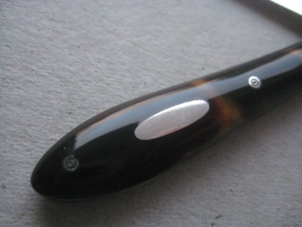 Rare French Tortoiseshell Hafted  Victorian Silver Bladed Folding Fruit Knife SK211 - Image 3