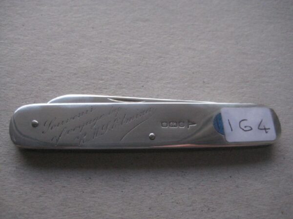 Rare George V Souvenir of Voyage R.M.J. Elmina Engraved Silver Folding Fruit Knife SK164 - Image 6