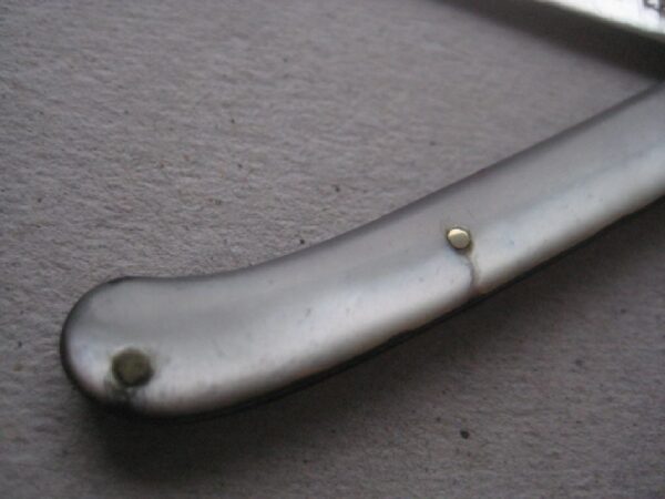 Rare George III Mother of Pearl Hafted Scimitar Silver Bladed Folding Fruit Knife SK41 - Image 3