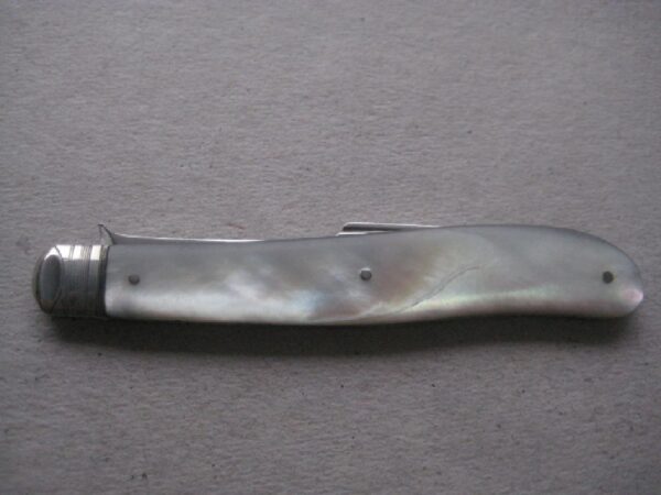 Rare George IV Mother of Pearl Hafted Silver Bladed Folding Fruit Fork SK31 - Image 9