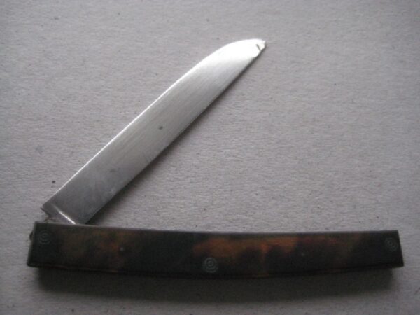 Rare George III Tortoiseshell Hafted Silver Bladed Folding Fruit Knife SK2 - Image 2