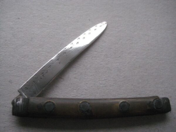 Rare George III Tortoiseshell Hafted Duty Marked Silver Bladed Folding Fruit Knife SK4 - Image 2