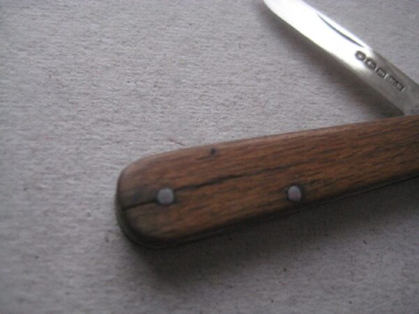 Rare George V Wooden Hafted Silver Bladed Folding Fruit Knife SK177 - Image 3