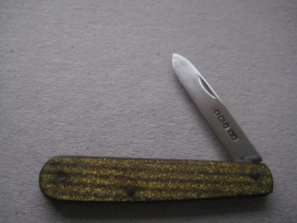 Rare George V Gold Bakerlite Plastic Hafted Silver Bladed Folding Fruit Knife SK118