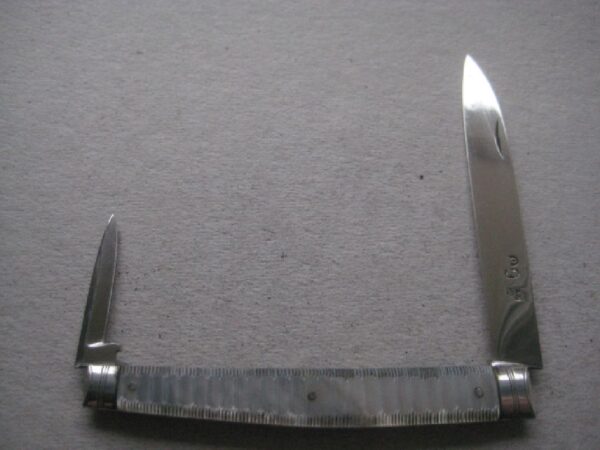 Rare George III Mother of Pearl Hafted Twin Bladed Silver Bladed Folding Fruit Knife SK21 - Image 2