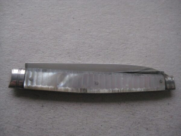 Rare George III Mother of Pearl Hafted Twin Bladed Silver Bladed Folding Fruit Knife SK21 - Image 10