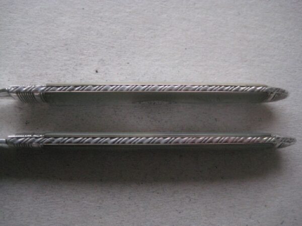 Rare Cased George III Matching Mother of Pearl Hafted Silver Bladed Folding Fruit Knife & Fork SK145 - Image 7