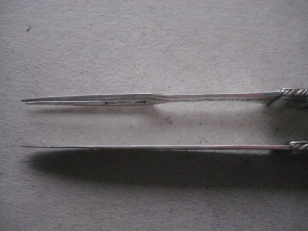 Rare Cased George III Matching Mother of Pearl Hafted Silver Bladed Folding Fruit Knife & Fork SK145 - Image 8