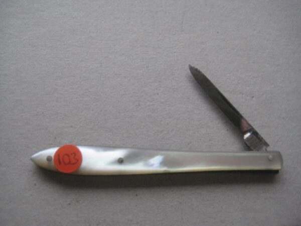 Victorian Mother of Pearl Hafted Quill Bladed Penknife SK103 BLETCH