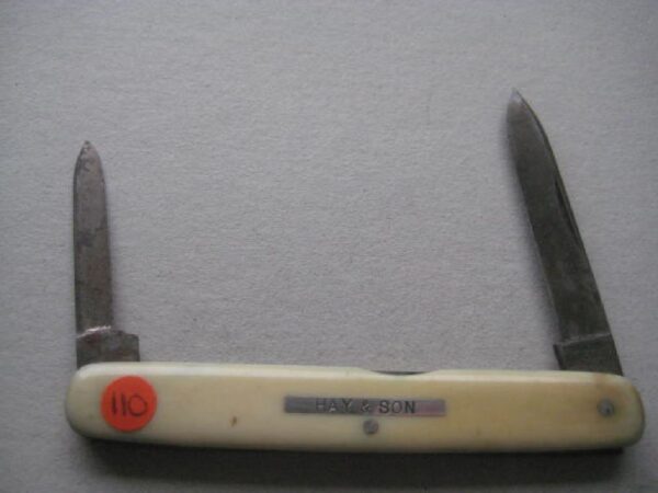 Victorian  Bone Hafted Twin Steel Bladed Penknife SK110 BLETCH