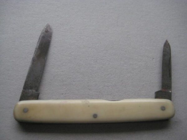 Victorian  Bone Hafted Twin Steel Bladed Penknife SK110 BLETCH - Image 2