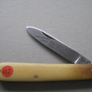 Vintage Bone Hafted Stainless Fruit Knife Steel Bladed Penknife SK112 BLETCH