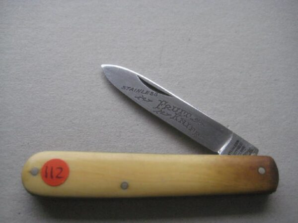 Vintage Bone Hafted Stainless Fruit Knife Steel Bladed Penknife SK112 BLETCH