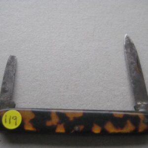 Victorian Tortoiseshell Hafted Twin Steel Bladed Penknife SK119 BLETCH