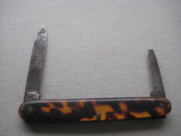 Victorian Tortoiseshell Hafted Twin Steel Bladed Penknife SK119 BLETCH - Image 2