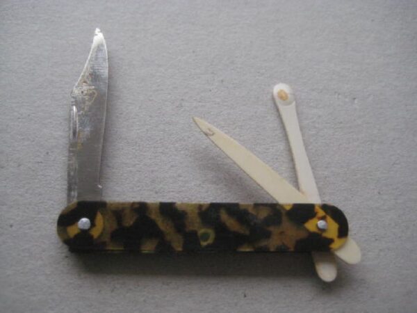 George V Tortoiseshell Hafted Multi-Bladed Penknife SK133 BLETCH - Image 2